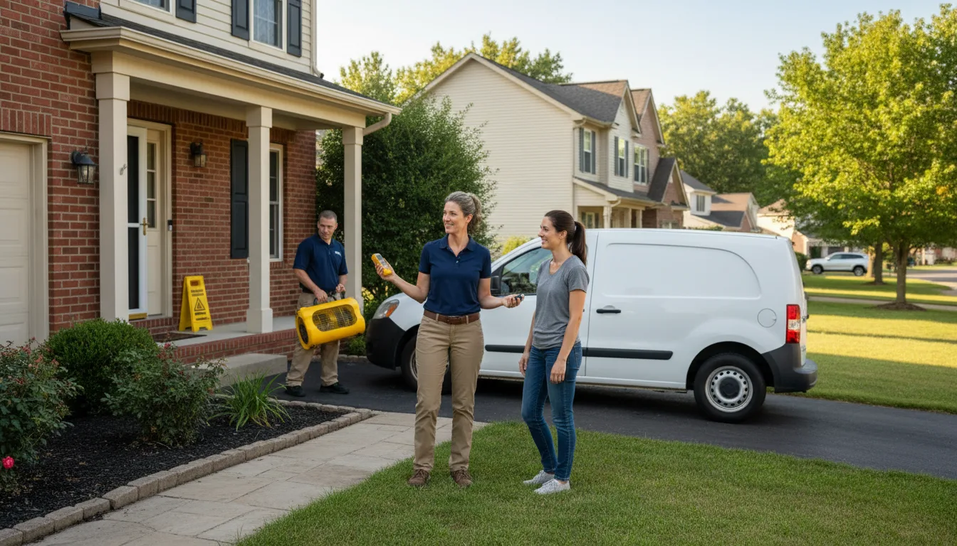 Residential water damage restoration in Lowpoint, IL